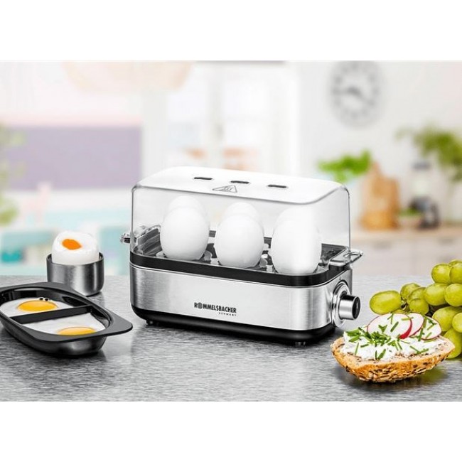 Rommelsbacher ER 600 egg cooker 6 egg(s) 400 W Stainless steel, Transparent