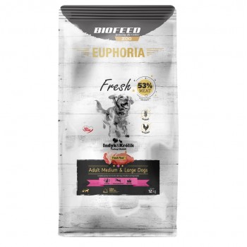 EUPHORIA Fresh Adult Medium & Large dogs Turkey with rabbit - dry dog food - 12kg