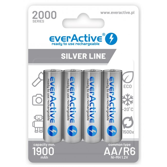 Rechargeable batteries everActive Ni-MH R6 AA 2000 mAh Silver Line Rechargeable batteries everActive Ni-MH R6 AA 2000 mAh Silver Line