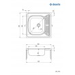 1-bowl steel sink with drainer - overlay