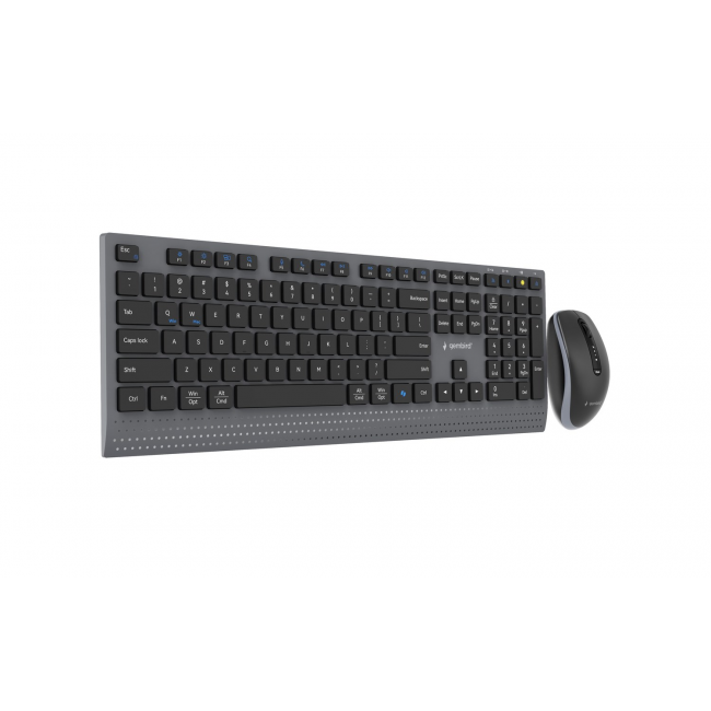 Gembird KBS-WPS-02 Dual-mode slim wireless desktop set, 2.4G+BT, US layout