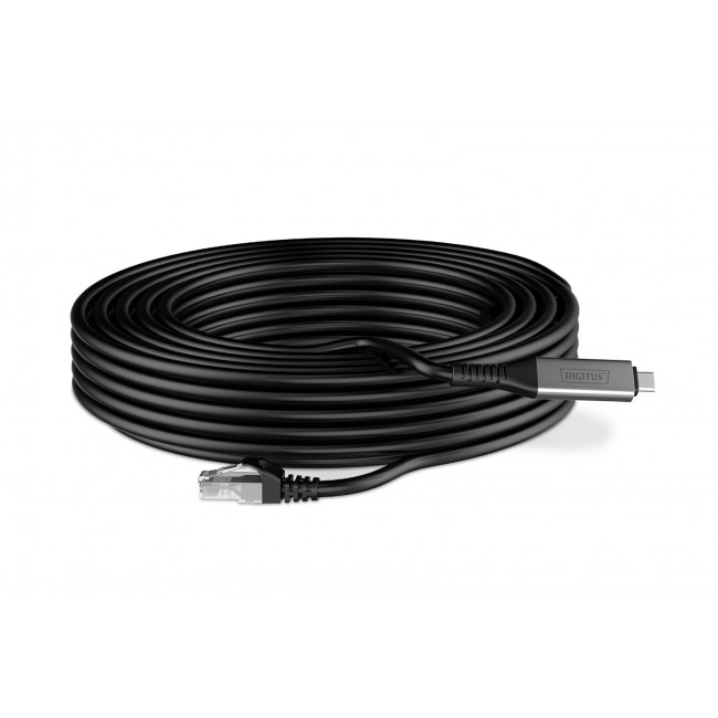 Digitus USB-C - RJ45 Ethernet cable, 1Gbit/s, 15m