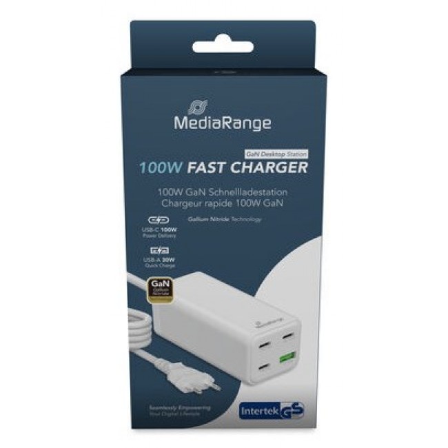 MediaRange MRMA124 mobile device charger Laptop, Smartphone, Tablet White AC Fast charging Indoor
