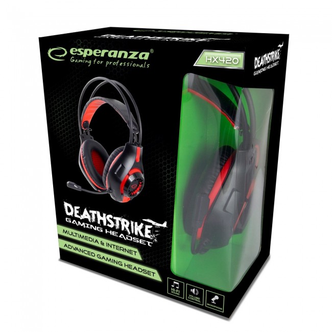 Esperanza EGH420R Headphones with microphone Headband Black, Red Esperanza EGH420R Headphones with microphone Headband Black, Red