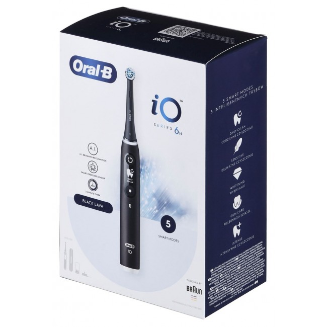BRAUN ORAL-B ELECTRIC TOOL IO 6N BLACK ONYX black BRAUN ORAL-B ELECTRIC TOOL IO 6N BLACK ONYX black