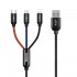 BASEUS Colorfone CAMLT-BSY01 USB cable 1.2 m USB A 3 x USB C Black, Red, Blue