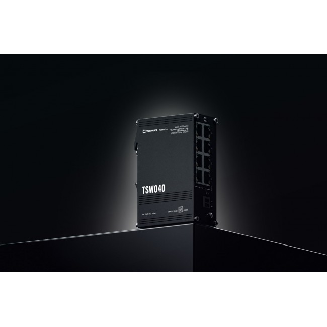 Teltonika NETWORKS TSW040 8-Port PoE+ Switch Unmanaged Fast Ethernet (10/100) Power over Ethernet (PoE) Black