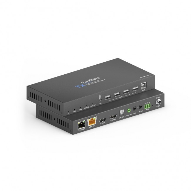 PureTools PT-HDBT-1010 AV extender AV transmitter & receiver Black