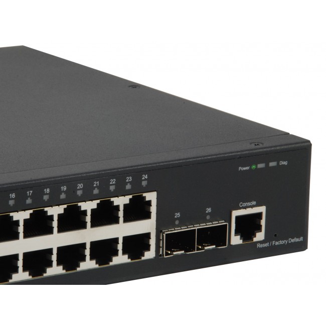 LevelOne KILBY 26-Port L2 Managed Gigabit Switch, 2 x 10GbE SFP+