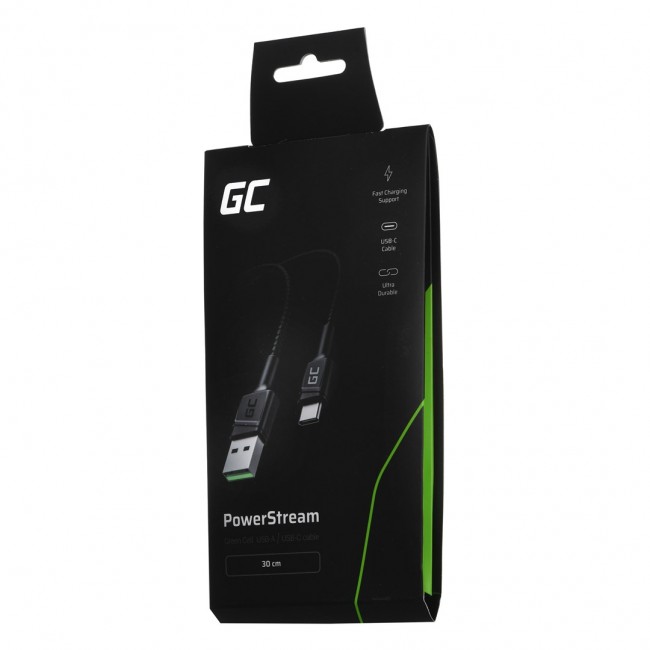 Green Cell KABGC25 USB cable 0.3 m USB A USB C Black