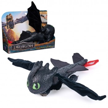 DreamWorks Dragons How to Train Your Dragon, Hug and Glide Toothless Plush Toy, 12 Dragon Stuffed Animal, Kids Toys for Boys Ages 4 and Up