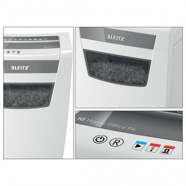 Leitz IQ Home Office P-4 paper shredder Particle-cut shredding 22 cm White Leitz IQ Home Office P-4 paper shredder Particle-cut shredding 22 cm White