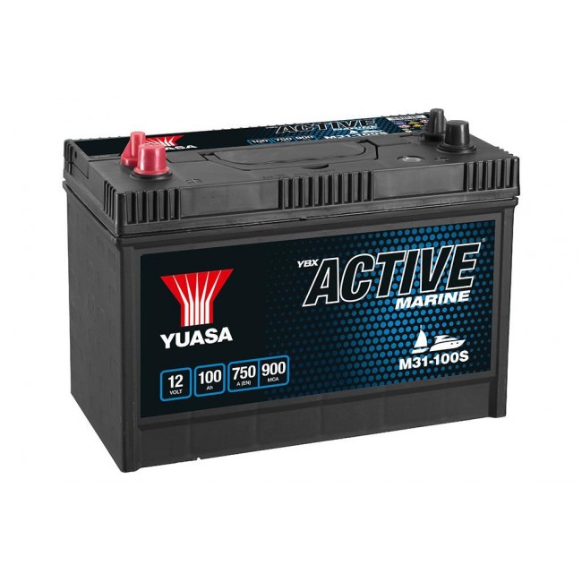 Battery YUASA 12V 100Ah/750A Active Marine Start (L+ standard terminal + threaded 330x173x240 B00 (power))