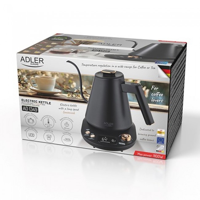 Adler AD 1349 Electric kettle with long spout 1.0L Black Adler AD 1349 Electric kettle with long spout 1.0L Black