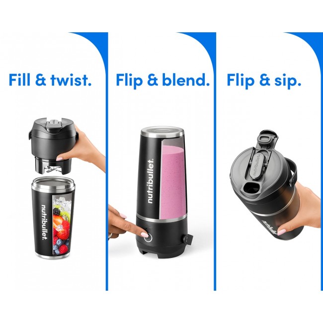 NutriBullet Flip 0.59 L Portable blender 11 W Black NutriBullet Flip 0.59 L Portable blender 11 W Black