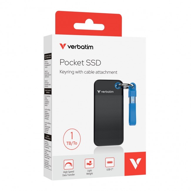 Verbatim Pocket SSD USB 3.2 Gen 2 1TB Black/Blue