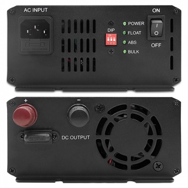 Qoltec 51958 Smart Monolith charger for LiFePO4 AGM GEL SLA batteries | 10A | 12V