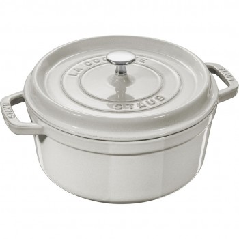 Staub Round Cast Iron Pot - 1.7 ltr, White Truffle