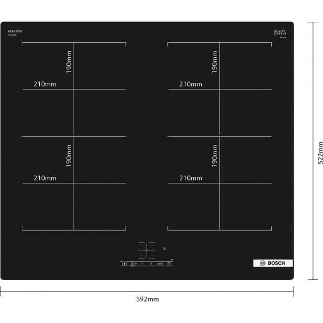 Bosch Serie 4 PVQ611BB6E hob Black Built-in 60 cm Zone induction hob 4 zone(s)