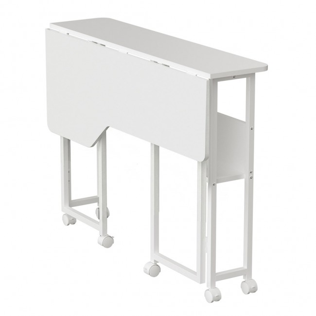 Maclean Folding Desk/Table, White, Mobile, 100x73 cm, max. 50 kg, Corner, L-Shaped, MC-126 L/W