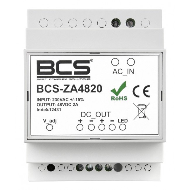 BCS BCS-ZA4820 power supply unit TS35 DIN White