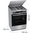 Gorenje GKS6C71XF Freestanding cooker with oven Silver