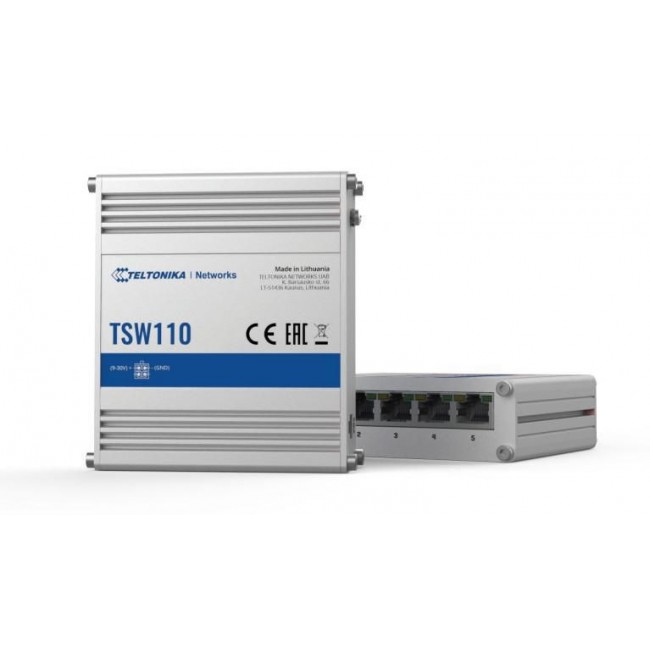 TELTONIKA TSW110 SWITCH 5X RJ45 1000MB/S, L2 TELTONIKA TSW110 SWITCH 5X RJ45 1000MB/S, L2