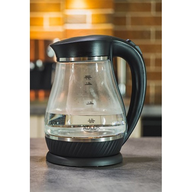 Adler AD 1274 B electric kettle 1.7 L 2200 W Black, Transparent Adler AD 1274 B electric kettle 1.7 L 2200 W Black, Transparent