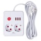 Maclean power strip, extender 2 sockets + 3xUSB, 110-240V AC 50/60Hz, 2.1A max 2500W, 3 m, white, MCE388 W Maclean power strip, extender 2 sockets + 3xUSB, 110-240V AC 50/60Hz, 2.1A max 2500W, 3 m, white, MCE388 W