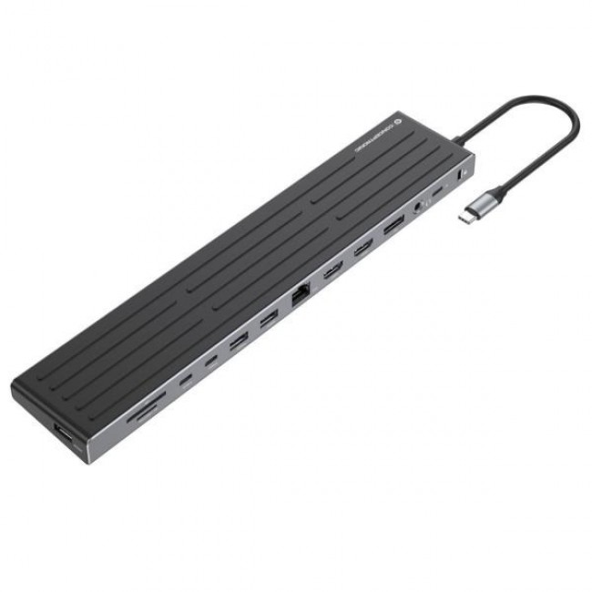 Conceptronic DONN32B 14-in-1 MST Docking Station USB 3.2 Gen 1, HDMI x 2, DP, GbE LAN, USB-A 5Gbps x 3, USB-C 5Gbps x 2, SD, TF/MicroSD, 3.5mm headset, Security Slot, 100W USB PD Conceptronic DONN32B 14-in-1 MST Docking Station USB 3.2 Gen 1, HDMI x 2, DP, GbE LAN, USB-A 5Gbps x 3, USB-C 5Gbps x 2, SD, TF/MicroSD, 3.5mm headset, Security Slot, 100W USB PD