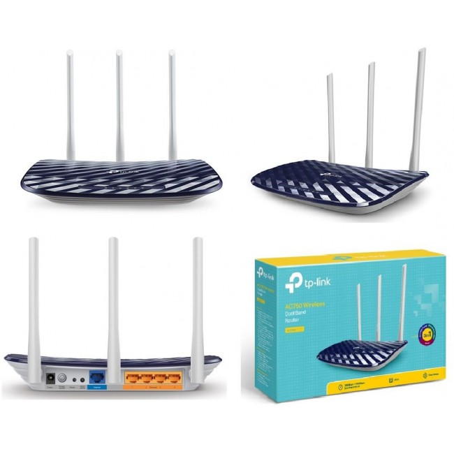 TP-Link AC750 wireless router Fast Ethernet Dual-band (2.4 GHz / 5 GHz) Black, White
