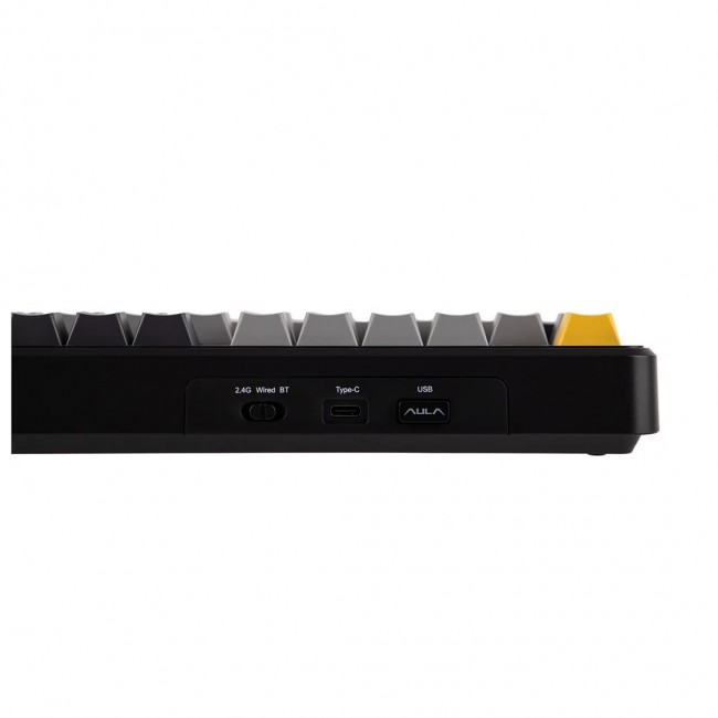 F108 Gray+Orange+Deep Gray Gasket Keyboard with Volcano RGB Switches AULA