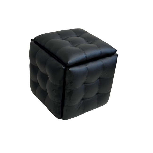 5-in-1 pouffe-transformer - 5 stools in 1 pouffe black eco leather