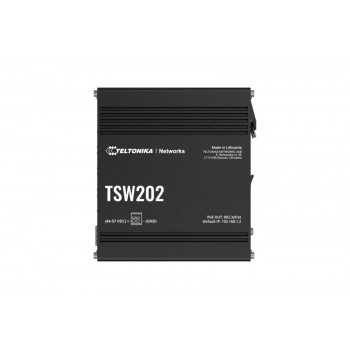Teltonika TSW202 Managed L2 Gigabit Ethernet (10/100/1000) Power over Ethernet (PoE) Aluminium, Blue