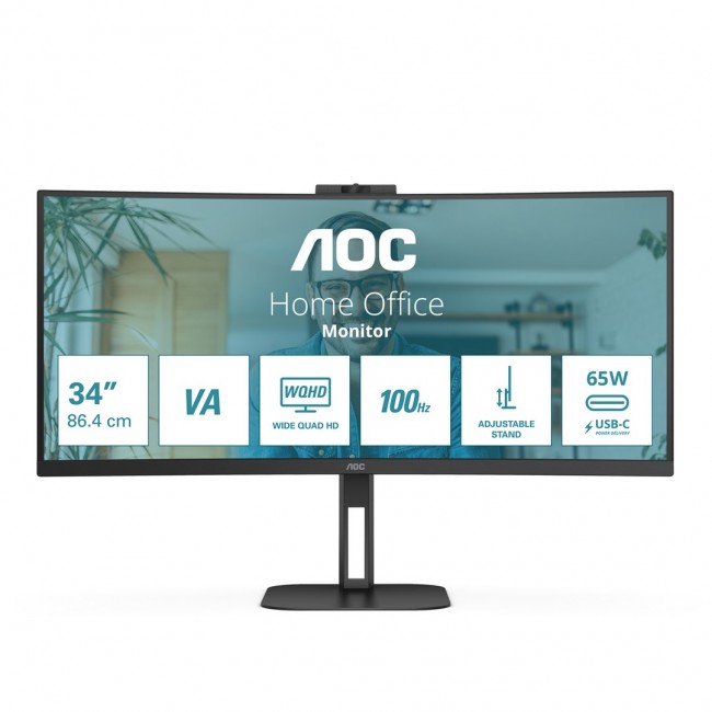 AOC V5 CU34V5CW/BK LED display 86.4 cm (34 AOC V5 CU34V5CW/BK LED display 86.4 cm (34
