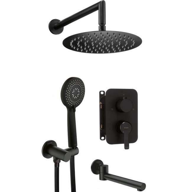 Concealed shower set with bath spout