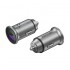 Vention Two-Port USB A+A(30+30) Car Charger Gray Mini Style Aluminium Alloy Type