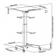 Maclean Laptop Table, Height Adjustable, for Standing Up Work, Max Height 113cm, MC-892B Maclean Laptop Table, Height Adjustable, for Standing Up Work, Max Height 113cm, MC-892B