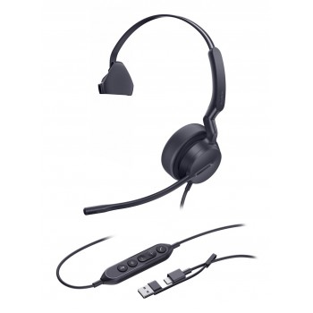 Yealink UH42 Mono USB-C/A Headset Wired Head-band Calls/Music USB Type-C / USB Type-A Black