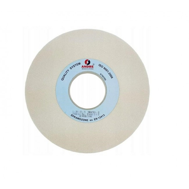 ANDRE FLAT GRINDING WHEEL 250mm x 25mm x 76mm 99A60K7VE01-35 WHITE 