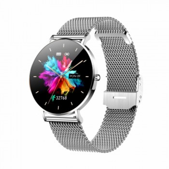 Manta Alexa women's smartwatch men's silver + black strap