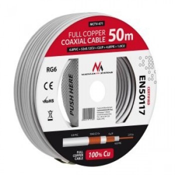 Maclean MCTV-472 coaxial cable RG-6/U 100 m White