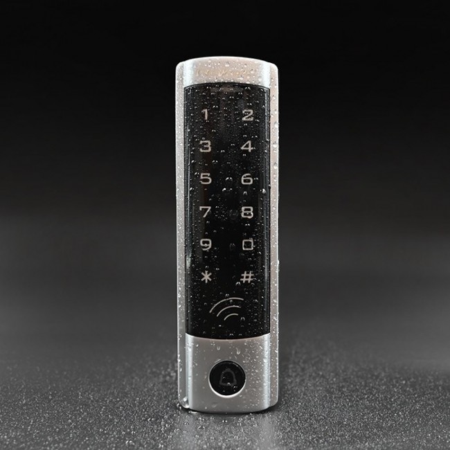 Qoltec 52445 Code lock DIONE with RFID reader Code | Card | key fob | Doorbell button | IP68 | EM