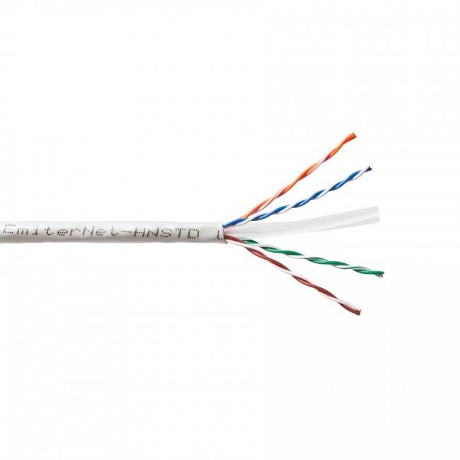 Kabel Emiter Net UTP (U/UTP) kat.6 450MHz, drut, standard, PVC, szary