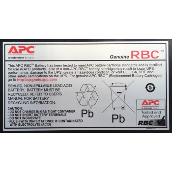 APC Replacement Battery Cartridge, VRLA battery, 7Ah, 24VDC, 2-year warranty