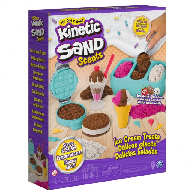 Kinetic Sand Scents, Ice Cream Treats Playset with 3 Colors Scented Play Sand & 6 Tools, Sensory Toys for Kids Ages 3 and up Kinetic Sand Scents, Ice Cream Treats Playset with 3 Colors Scented Play Sand & 6 Tools, Sensory Toys for Kids Ages 3 and up