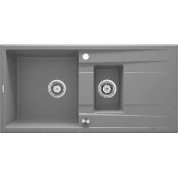 1.5-bowl granite sink with drainer