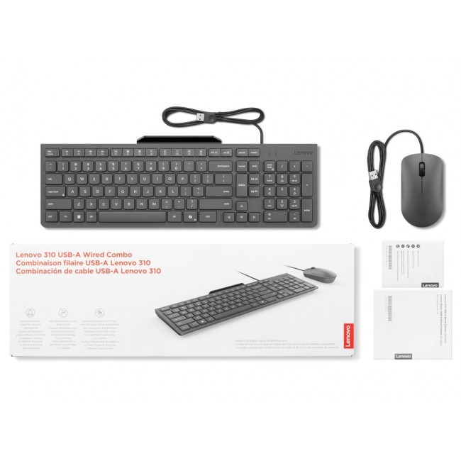 Lenovo 310 USB-A Wired Combo US English GX31R09775 Black Lenovo 310 USB-A Wired Combo US English GX31R09775 Black
