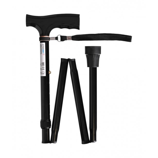 Folding walking stick ACTIONMED black