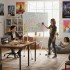 Ergo Office mobile dry erase board, horizontal orientation, white, single sided, with shelf, board dimensions 1190x790mm, ER-306